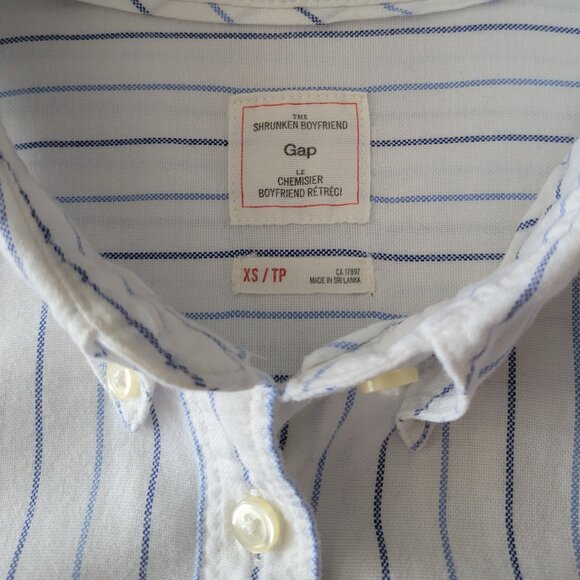 GAP Oxford Striped Button Down Shirt Women's Size XS - Picture 3 of 13
